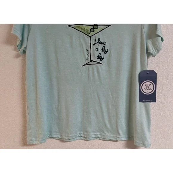 NWT~Women's Life Is Good "Martini" Theme Super Soft & Cozy Sleep Shirt L - Picture 4 of 9